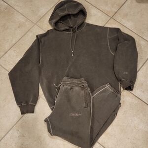 Cole Buxton Gray Outerwear Hoodie Pullover & Jogger Pants Set Sz L